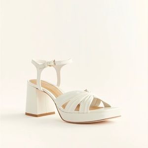 Reformation Maize Platform Sandal, white leather